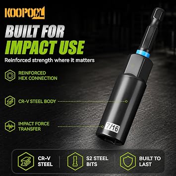 KOOPOOL Magnetic Nut Driver Set for Garage Car Repair & Home DIY Projects