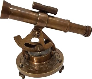 Antique Brass Nautical Alidade Telescope Compass Surveying Theodolite Marine Table Decor Desktop Decoraive Compass