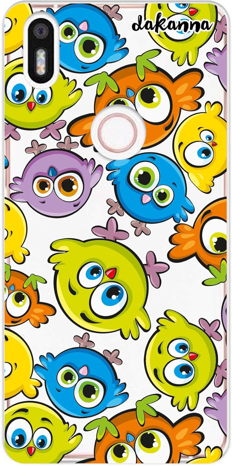 dakanna Funda para BQ Aquaris X5 Plus | Pajaros Locos | Carcasa de Gel Silicona Flexible | Fondo Transparente