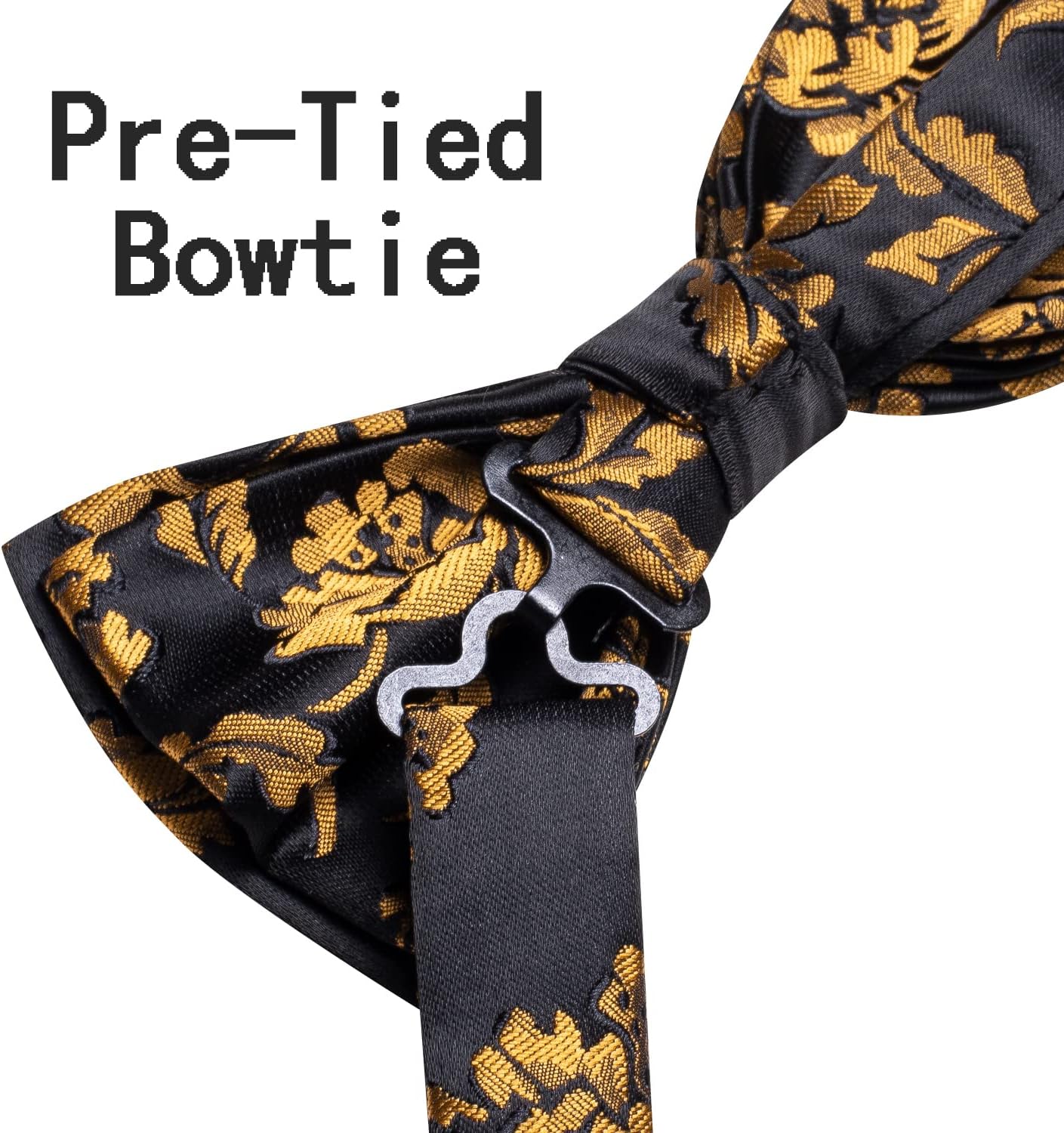 Hi-Tie Men's Silk Vest Bowtie Set Formal Suit Vest Jacquard Tie Handkerchief Cufflinks 5PCS Dress Waistcoats Wedding - Image 6