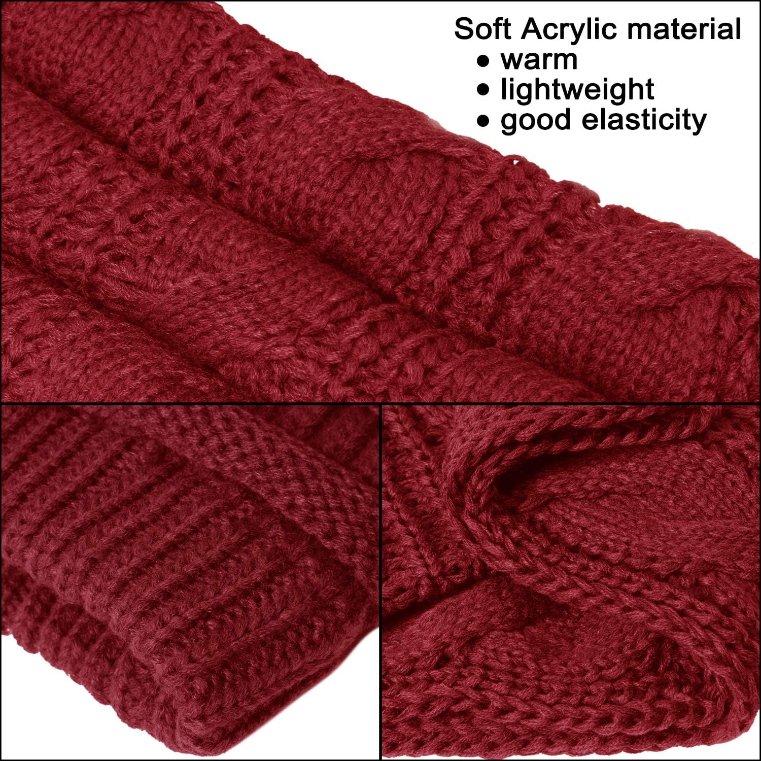 Double Couple Womens Scarf Beanie Hat Set Thick Winter Infinity Scarf Knit Scarfs for Women