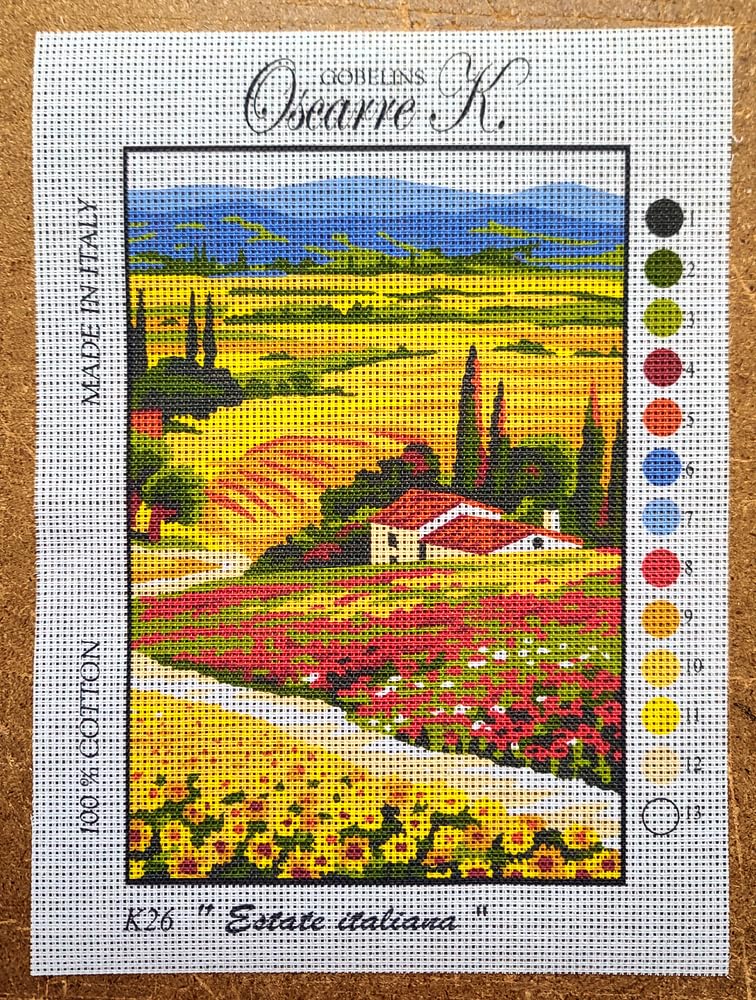 Oscarre K. gobelins - 4 Kit Ricamo Mezzo Punto Croce Completi - Le 4 Stagioni - Canovaccio Stampato 30 x 22 cm (Ricamo Finito 23 x 16 cm)