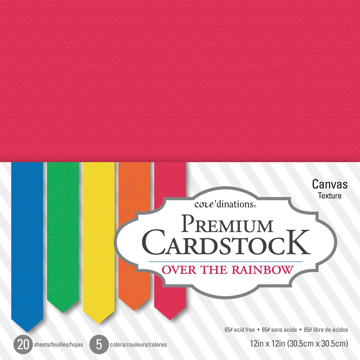 377712 Over The Rainbow Core'dinations 12 X 12" Value Pack 20 Sheets,Over The Rainbow