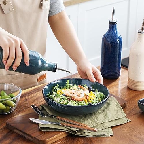 Miniatura 6 de vancasso Botella dispensadora de aceite de oliva de cerámica, dispensador de botellas de gres con boquilla y embudo para cocina, adecuado para