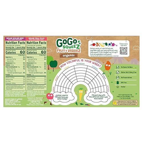 Miniatura 19 de GoGo squeeZ Fruit on the Go - Paquete variado orgánico de manzana, fresa y plátano, 3.2 onzas (paquete de 12), aperitivos orgánicos sin azúcar