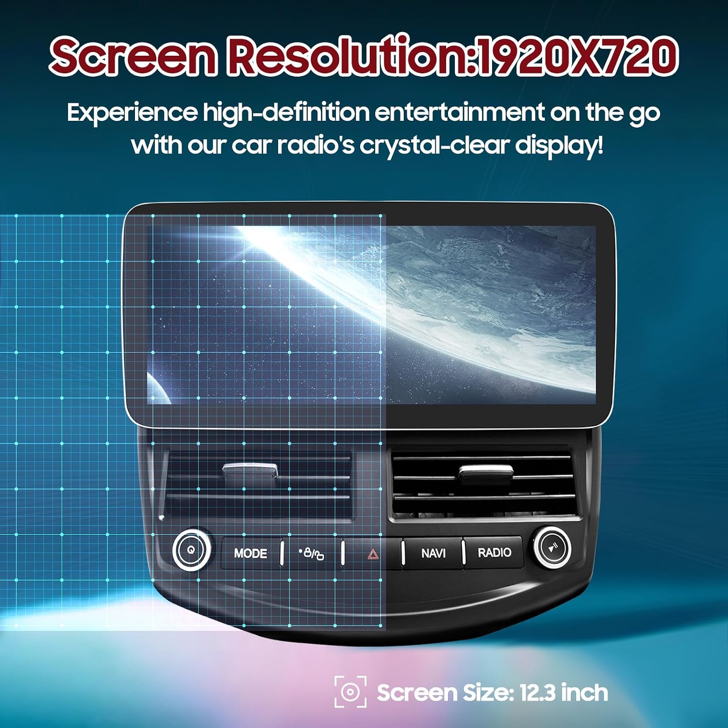 12.3'' Car Stereo Radio Dash Kit for Ford Focus 2012-2018, Wireless CarPlay Android Auto, 6GB+128GB 8 Core Head Unit, GPS, Bluetooth, WiFi, SWC & AHD Backup Camera