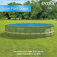 Vista 4 de Cubierta solar Intex de 18 pies de diámetro, para piscinas, fácil de instalar y enmarcar, Azul