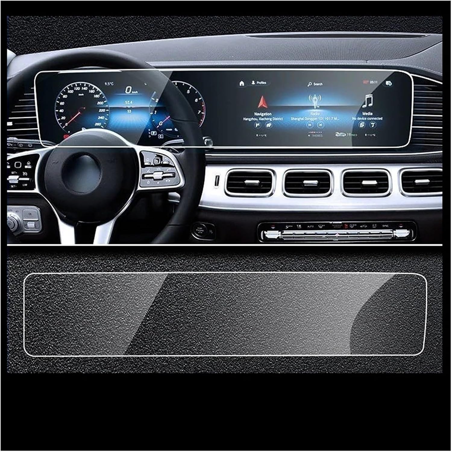 カーナビ ディスプレイ保護フィルム GLE用 GLS用 GS用 W167用 V167用 カーナビゲーションタッチセンタースクリーン液