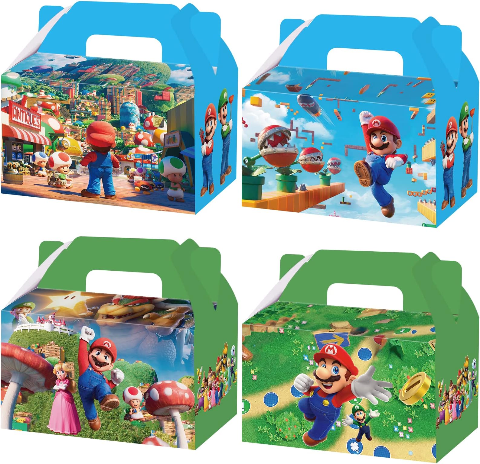 Venanoci 16 Pcs Mario Party favors Boxes, Mario Party bag Decorations for Baby Mario Party Supplies