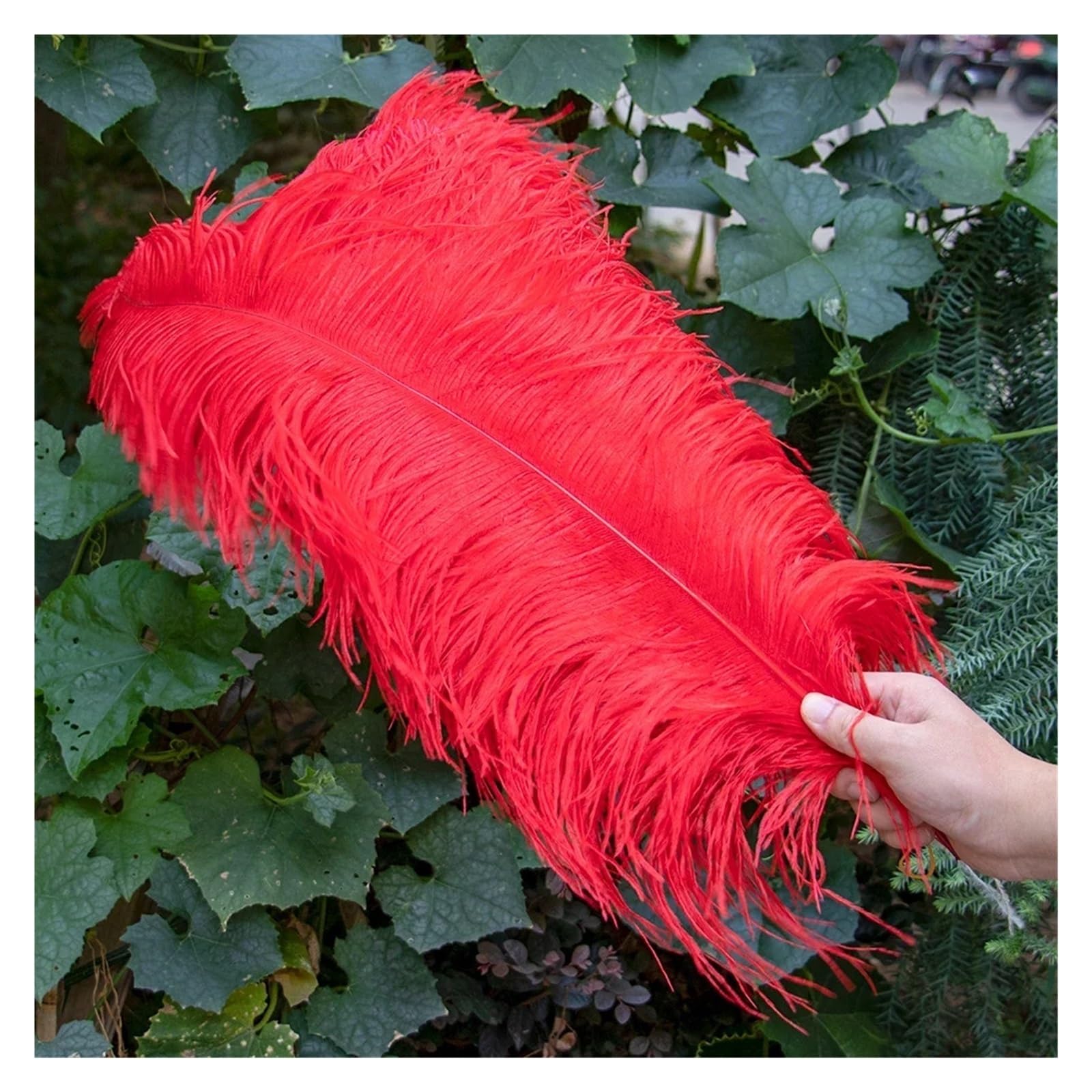 Kolorowe pióra do rękodzieła, Zestaw 10 piór rzemieślniczych wielokolorowych, 15-45 cm/6-18 cali do dekoracji weselnych(Red,35-40cm)