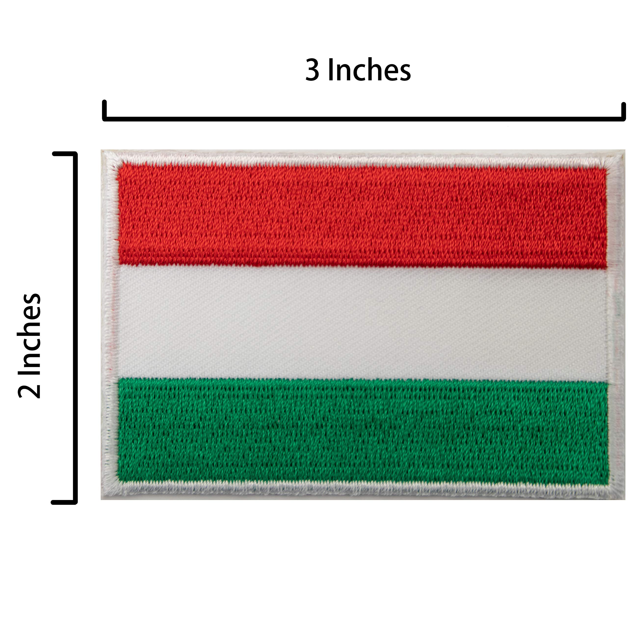 Toppa Termoadesiva Bandiera Ungheria: 9x6 Cm, Ricamata, Da Cucire O Stirare