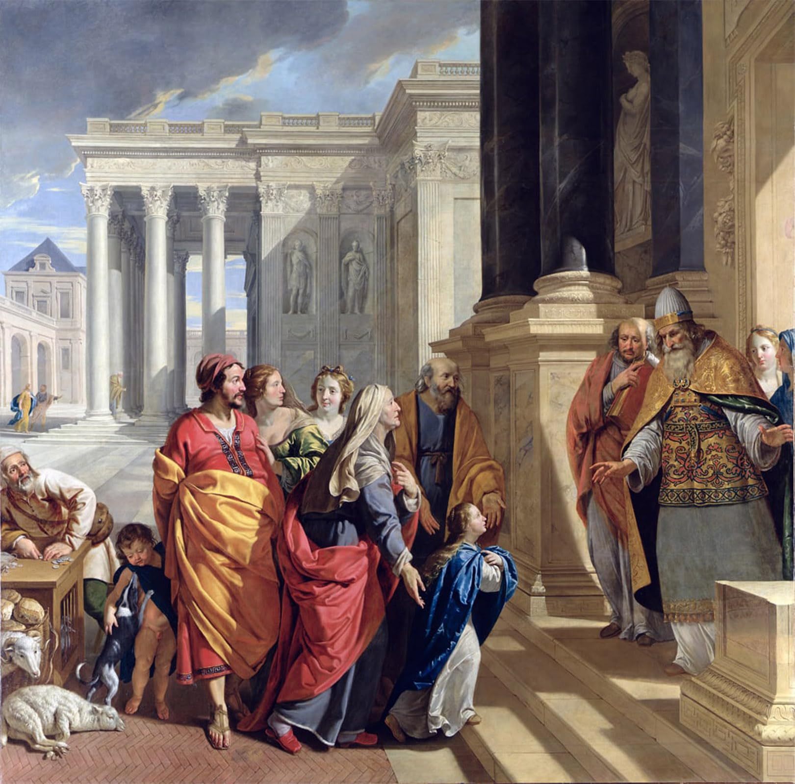 SERENDIPITP Vintage Picture Print on Canvas Wall Art Poster Presentation of the Virgin in the Temple by Philippe De Champaigne Artwork Print Poster for Wall Decor 60x90cm