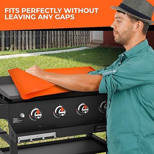 Miniatura 7 de RXF Commodities Alfombrilla de silicona para parrilla  Funda de silicona resistente para parrilla Blackstone  Alfombrilla de plancha resistente al