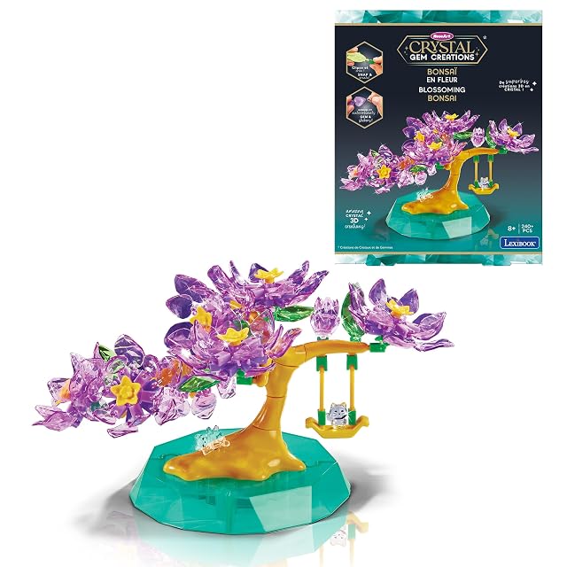 LEXIBOOK, Bonsái Floreciente de Gemas de Cristal, CRSS58