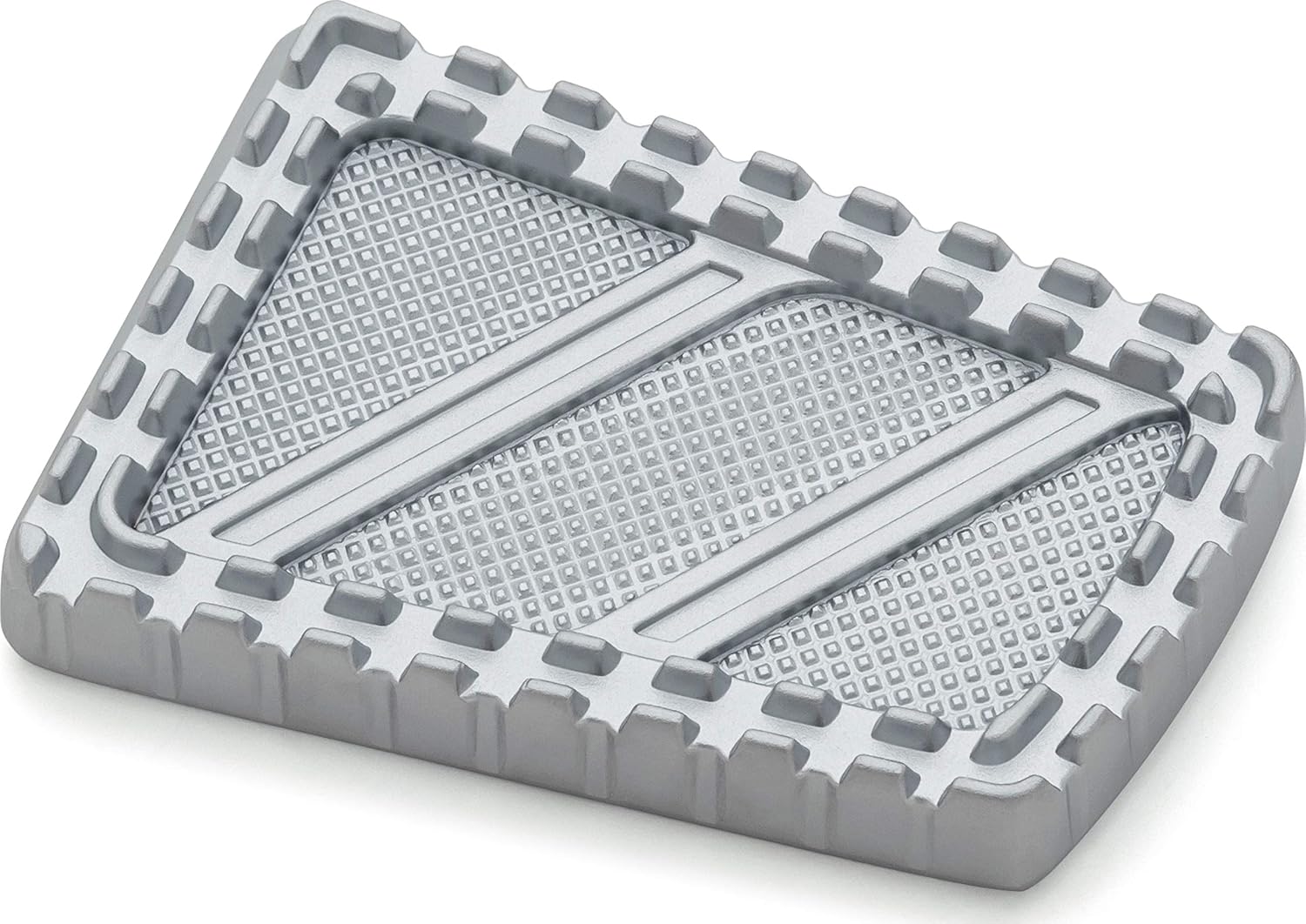 Kuryakyn 3574 Motorcycle Foot Control: Riot Brake Pedal Pad for 1980-2019 Harley-Davidson FL Motorcycles, Silver