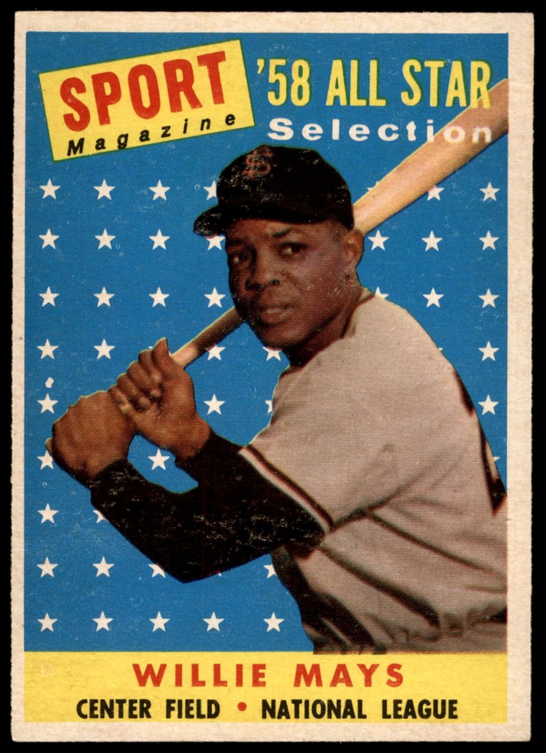 1958 Topps #486 All-Star Willie Mays San Francisco Giants (Baseball Card) EX Giants