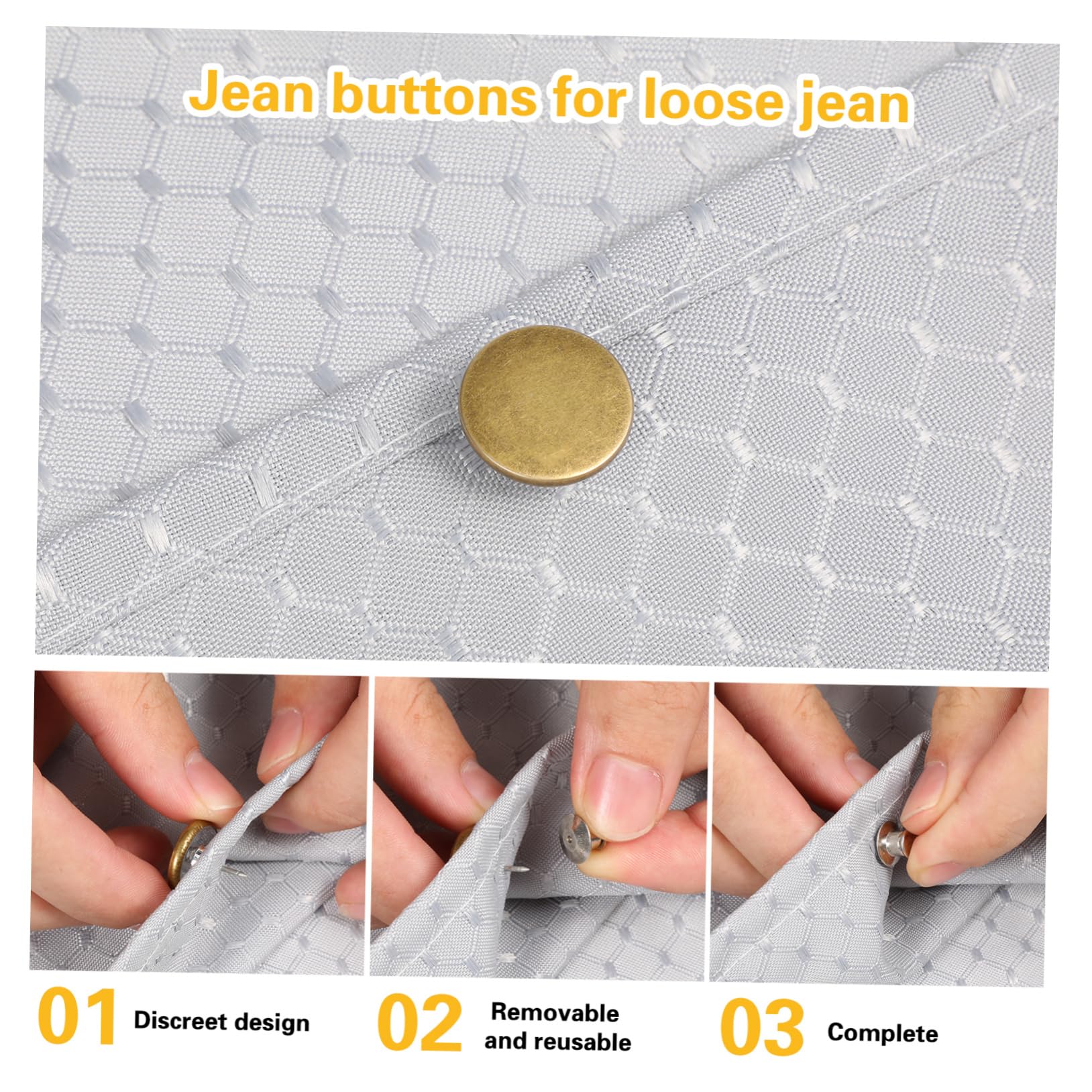 VILLCASE 150piezas Alfileres De Botón Para Jeans Botones Ajustables y Removibles Extensores De Cintura Sin Costura Reemplazo Práctico Para Pantalones y Ropa