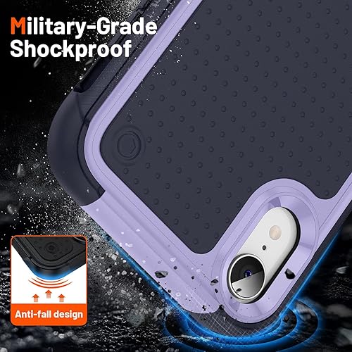 Miniatura 8 de Jeylly Funda compatible con iPhone XR, iPhone XR con protectores de pantalla, grado militar, a prueba de golpes, de doble capa, protección completa,