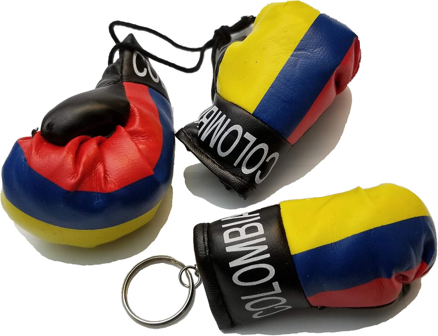 BUNFIREs 2 Pcs Colombia Flag Mini Banner Boxing Gloves Rear