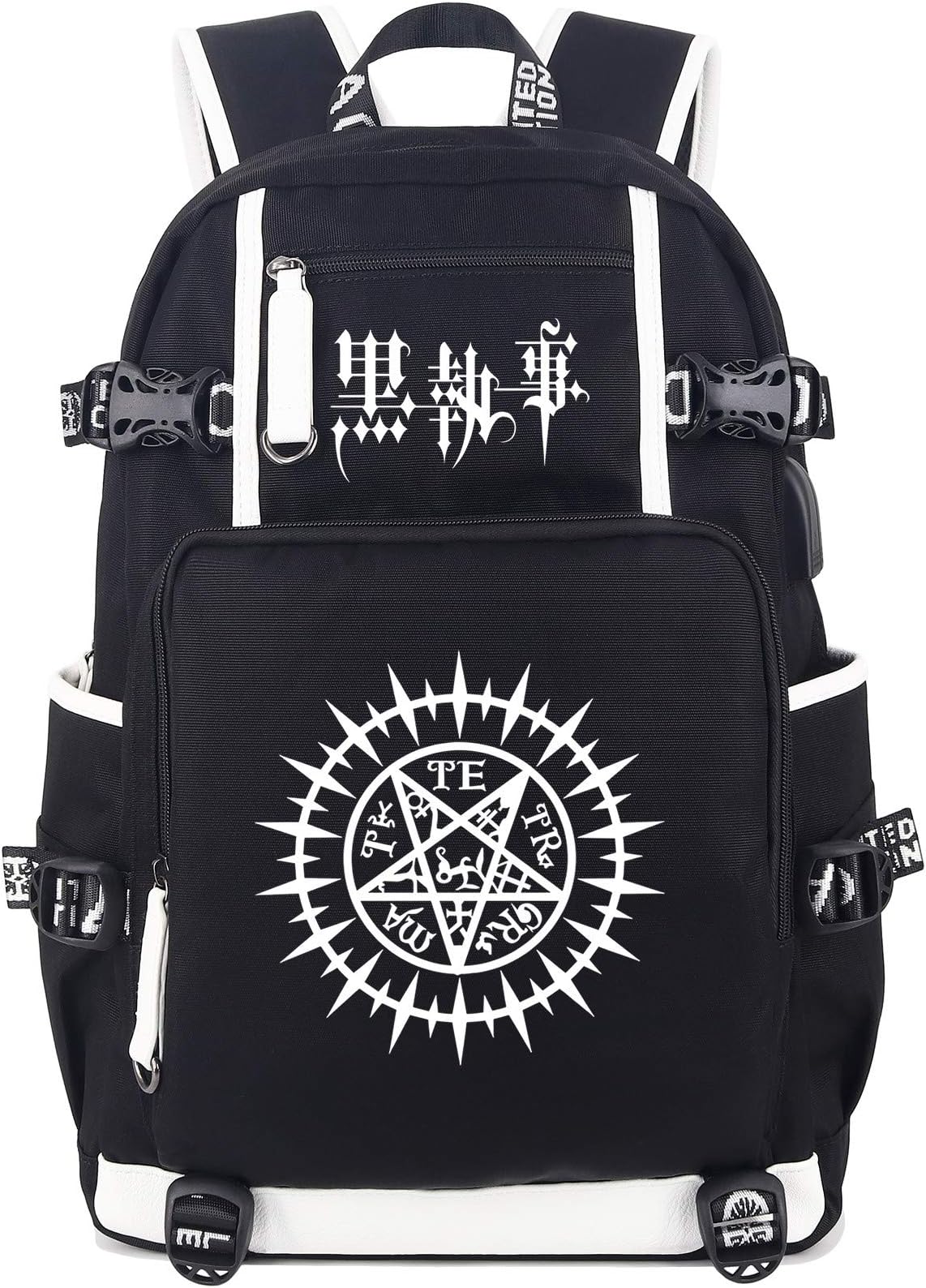 Anime Leuchtende Schultasche Laptop-Ruckscke mit USB-Ladeanschluss & Kopfhreranschluss