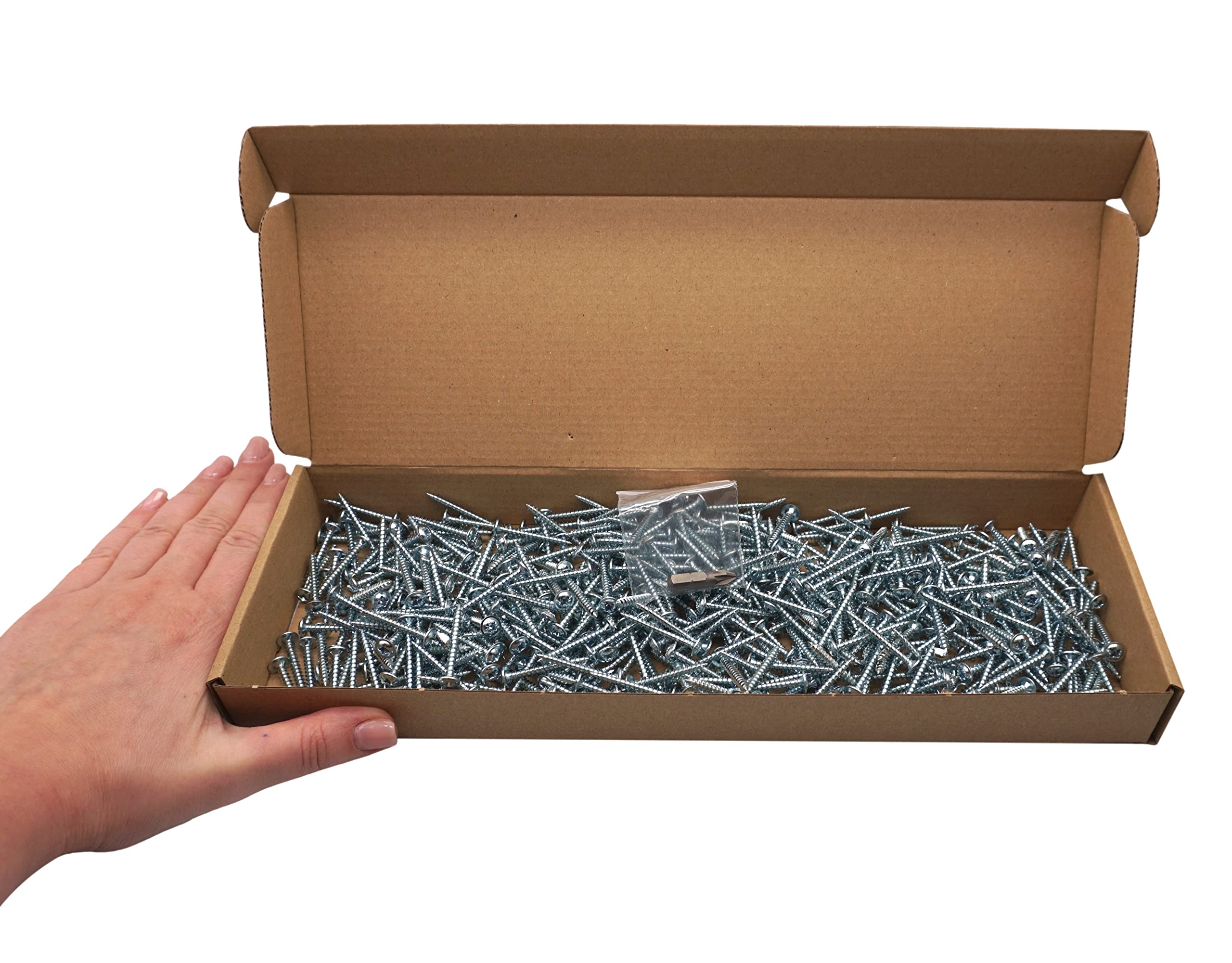 SKIR'CO (500 pcs) Zinc Plated Steel 3.5 x 30 mm Wood Screws, Metal Screws, Wafer Head, Pozidriv, Self Tapping - Image 4