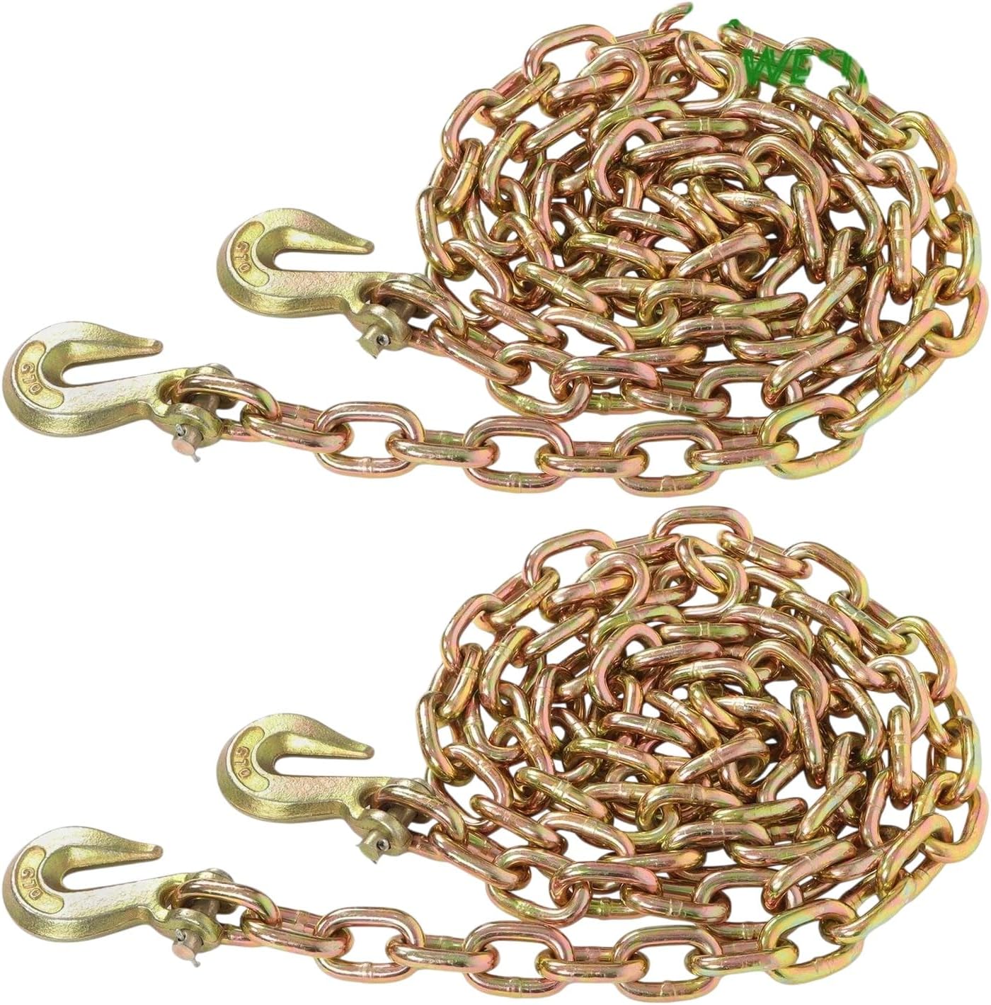 G70 Tra Binder Chain 3/8" x 10' 2-Pack Tow Chain with C Grab Hooks