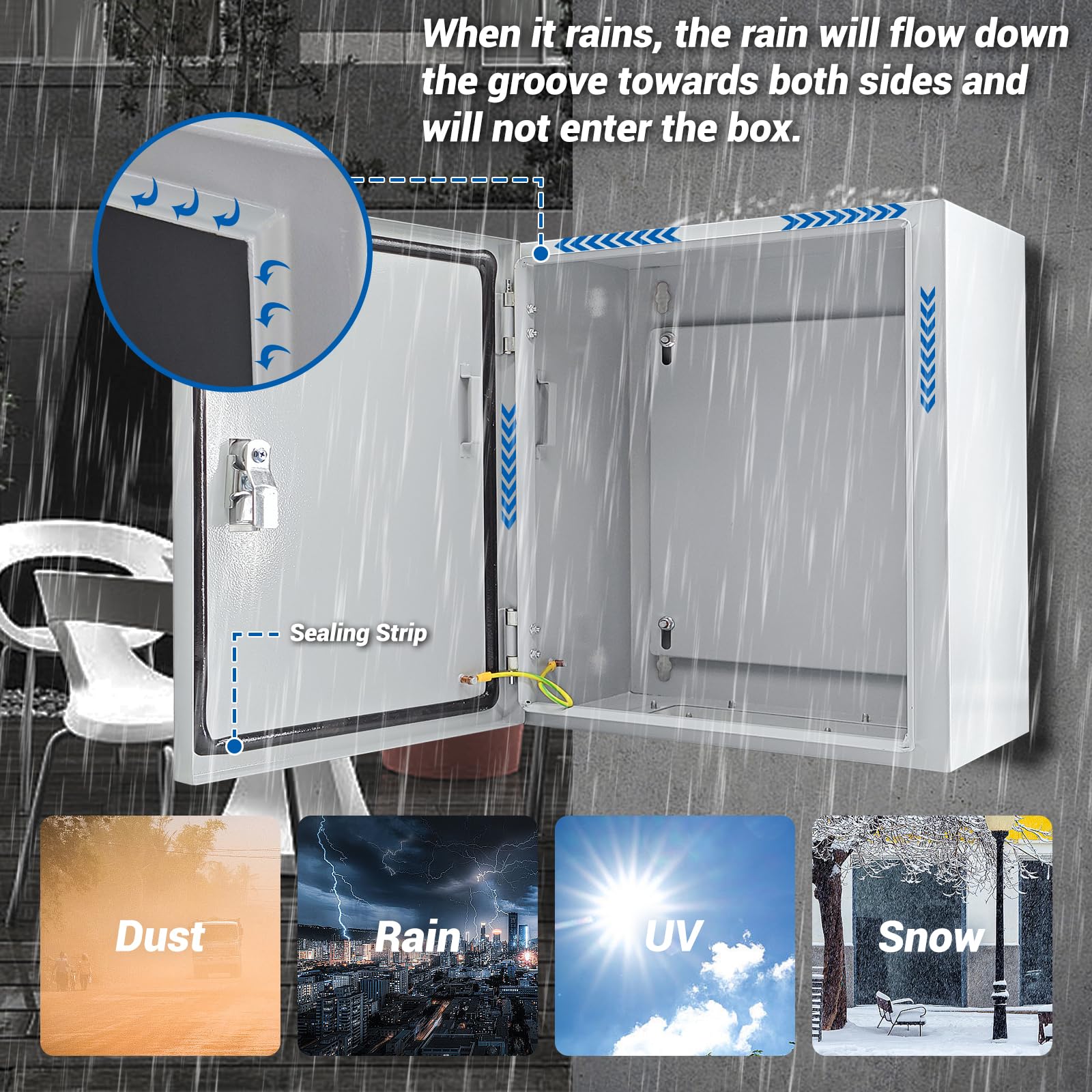 Steel Electrical Junction Box - Waterproof & Secure -3