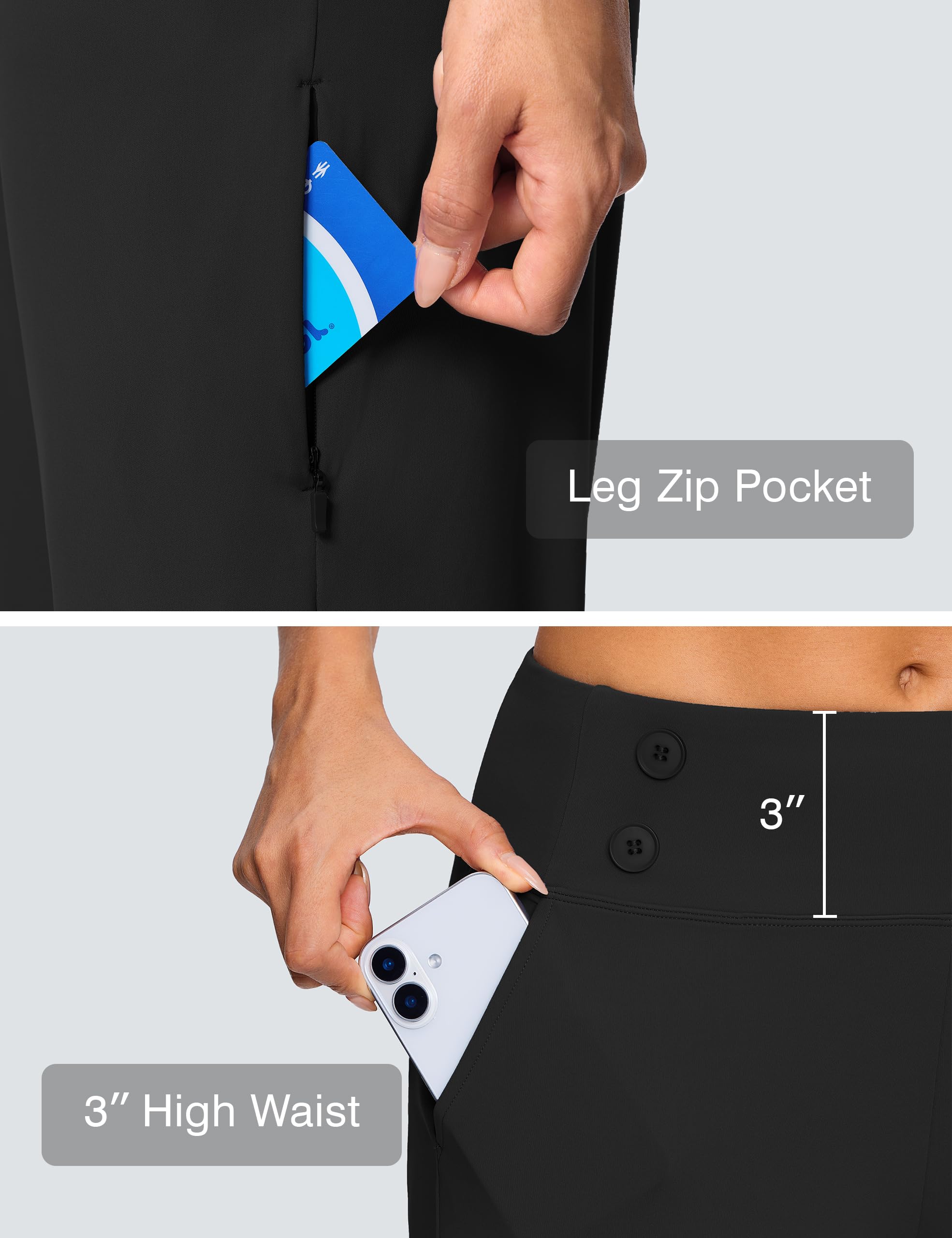 ISEE Pantaloni capri da golf da 45,7 cm, a vita alta, elasticizzati, da donna, con tasche, estivi, da lavoro, casual