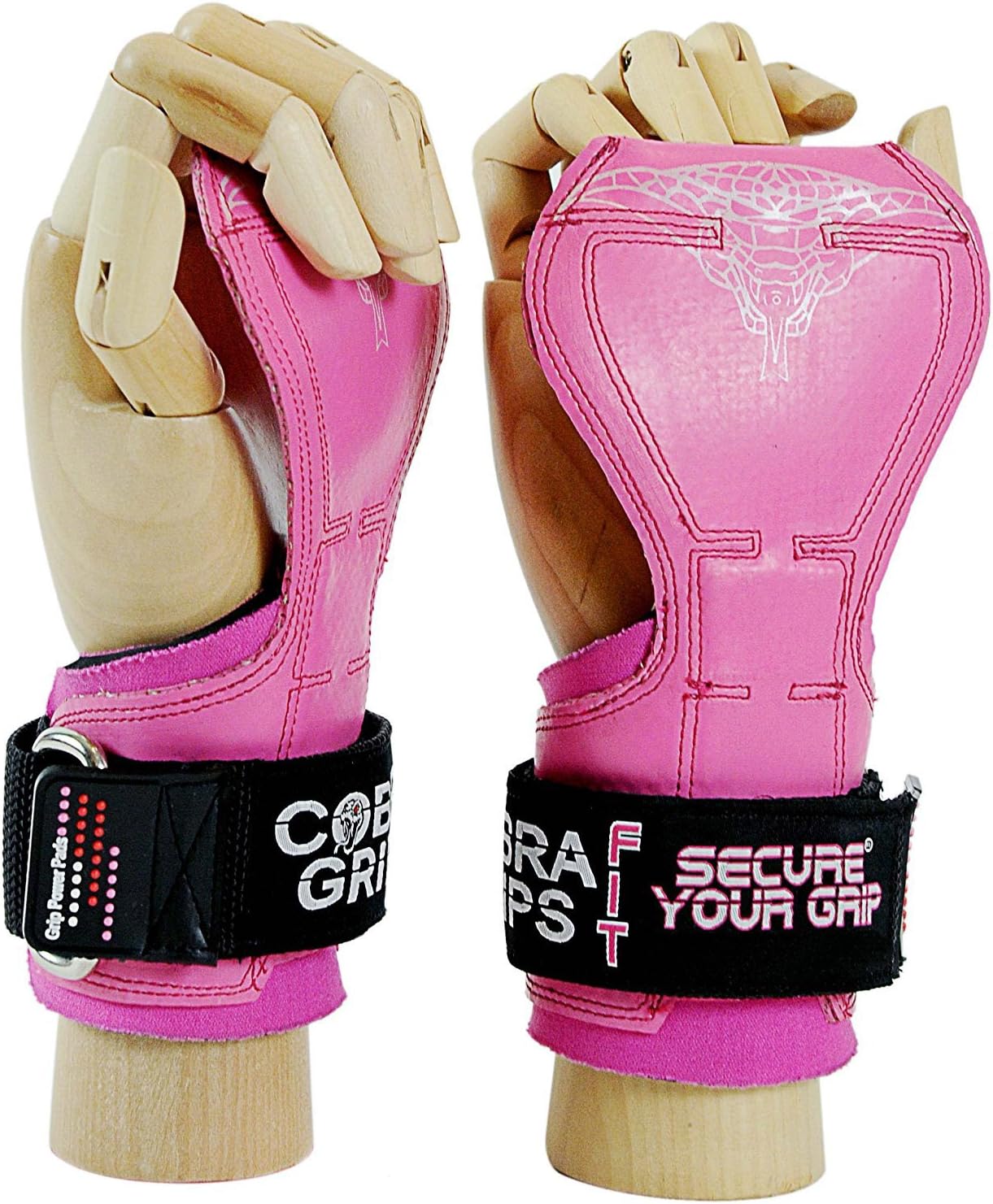 Cobra Grips FIT for Women – Weight Lifting Grips with Wrist Support – FIT Pink Rubber – Lifting Straps Alternative – for Deadlifts, Pull-Ups, Workouts, Gym, Cross Training
