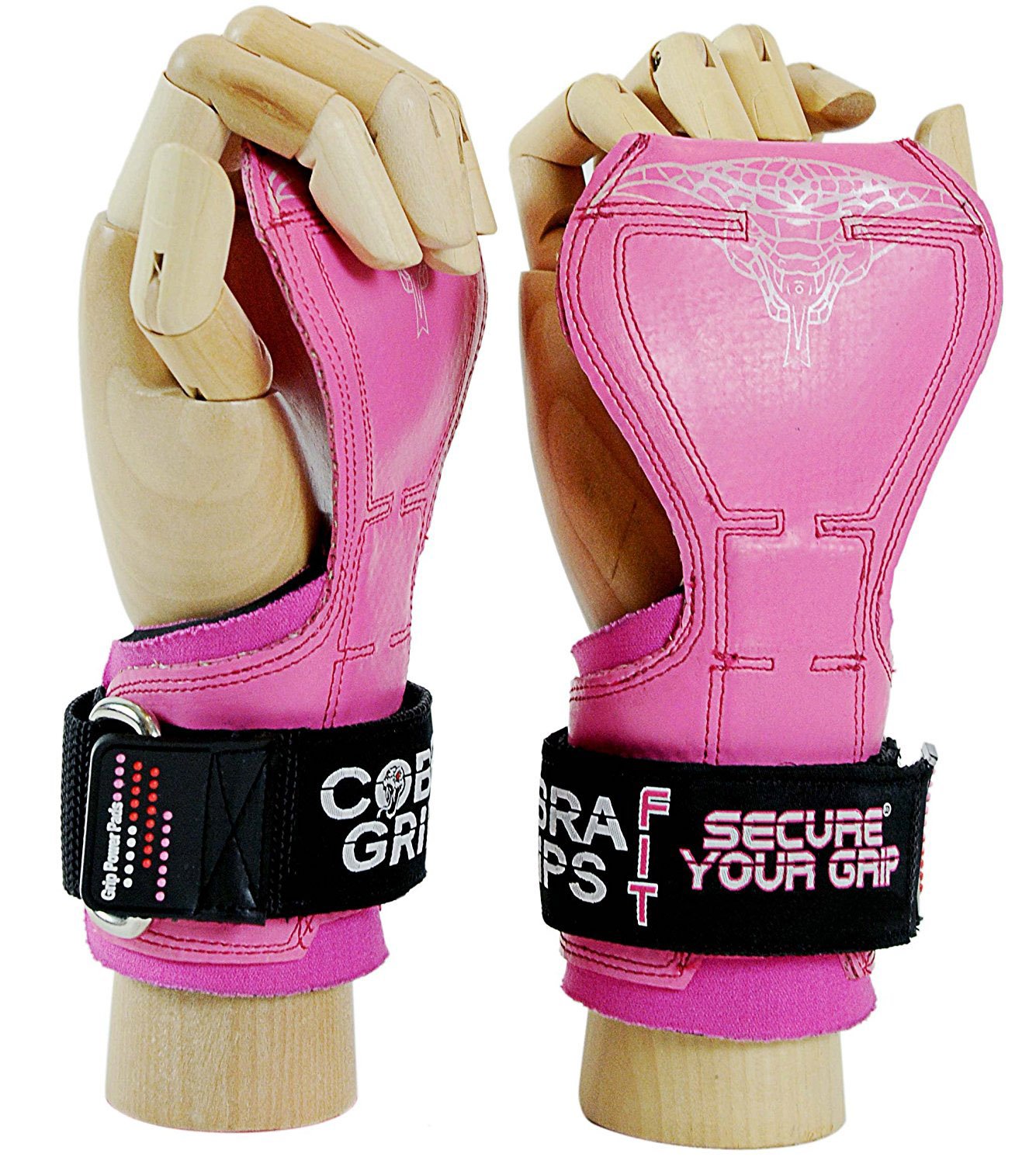 Cobra Grips FIT for Women – Weight Lifting Grips with Wrist Support – FIT Pink Rubber – Lifting Straps Alternative – for Deadlifts, Pull-Ups, Workouts, Gym, Cross Training