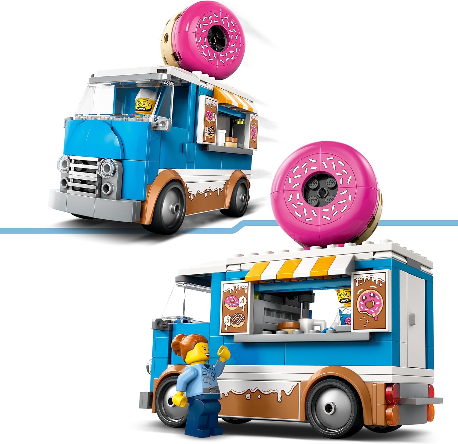 LEGO 60452 City Donut Shop Toy Birthday Gift Blocks Educational Boys Girls Children 5 Years 6 Years 7 8 Years Old Vehicle Car Mini Car Town Building