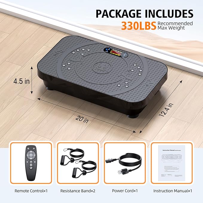 Plataforma vibratoria para ejercicio, 999 velocidades y capacidad 330 lbs miniatura 9
