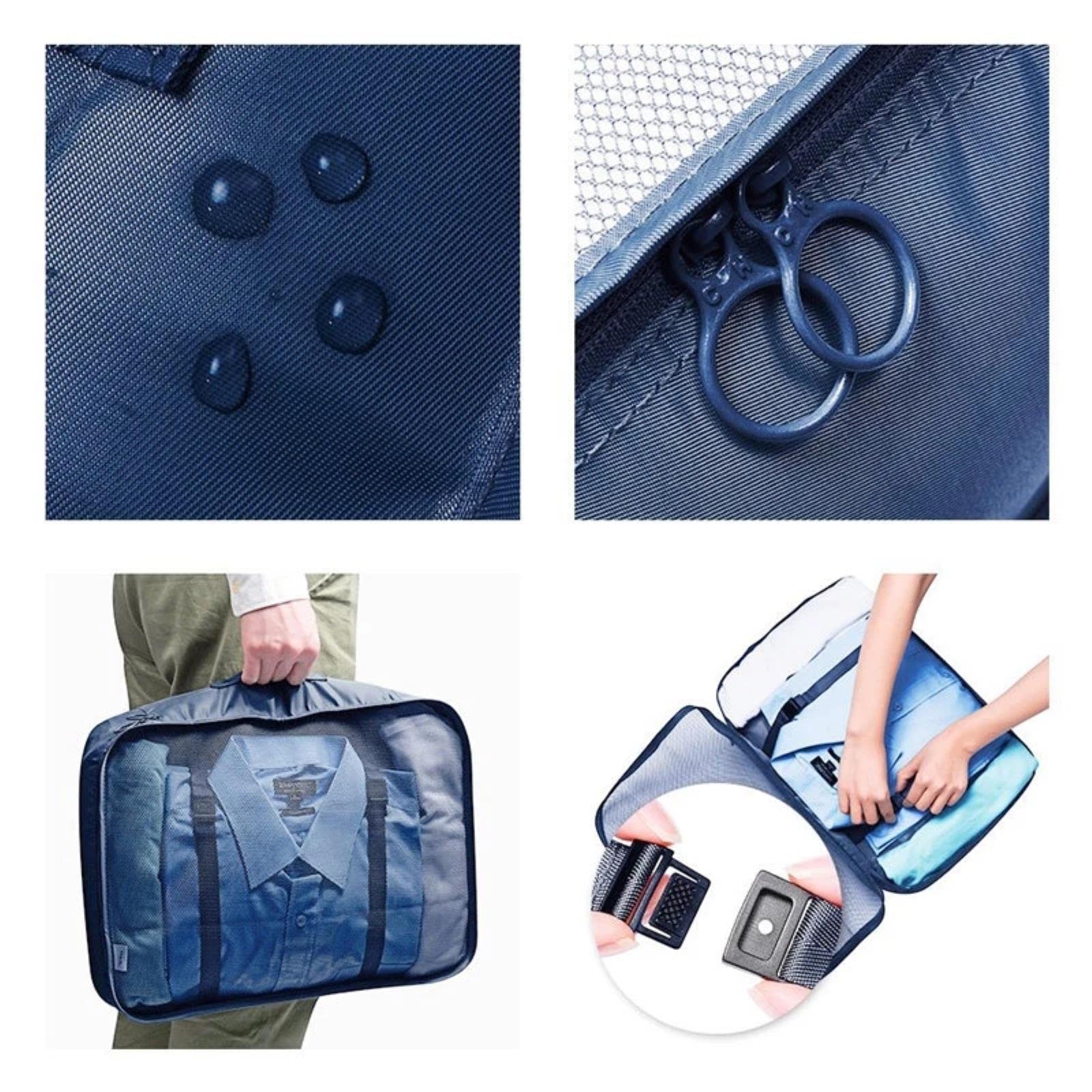 1 szt. Torba do przechowywania bagażu Organizator podróży Torby Wodoodporny organizer do pakowania Torby podróżne Ubrania Akcesoria podróżne-8PCS Beżowy A