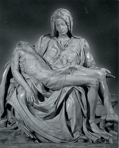 Cuadro de impresión católica - Pieta T - 8" x 10" listo para ser enmarcado