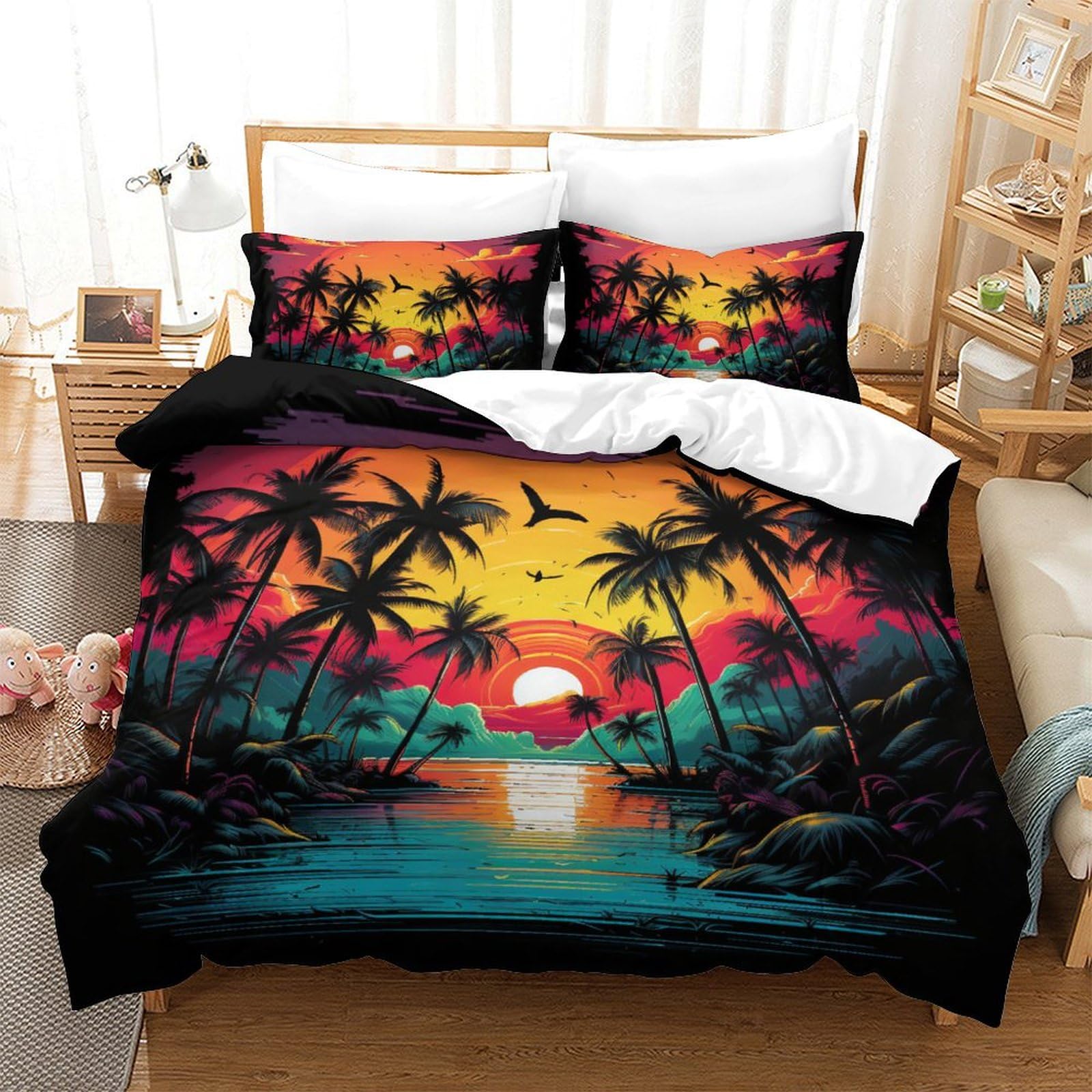 Parure de lit 3D paysages en microfibre pour chambre ado et adulte 200x200