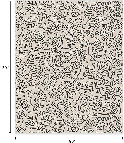 Miniatura 22 de RUGGABLE x Keith Haring - Alfombra lavable, estilo libre, color perla de 5 x 7, resistente a las manchas, antideslizante, con almohadilla estándar