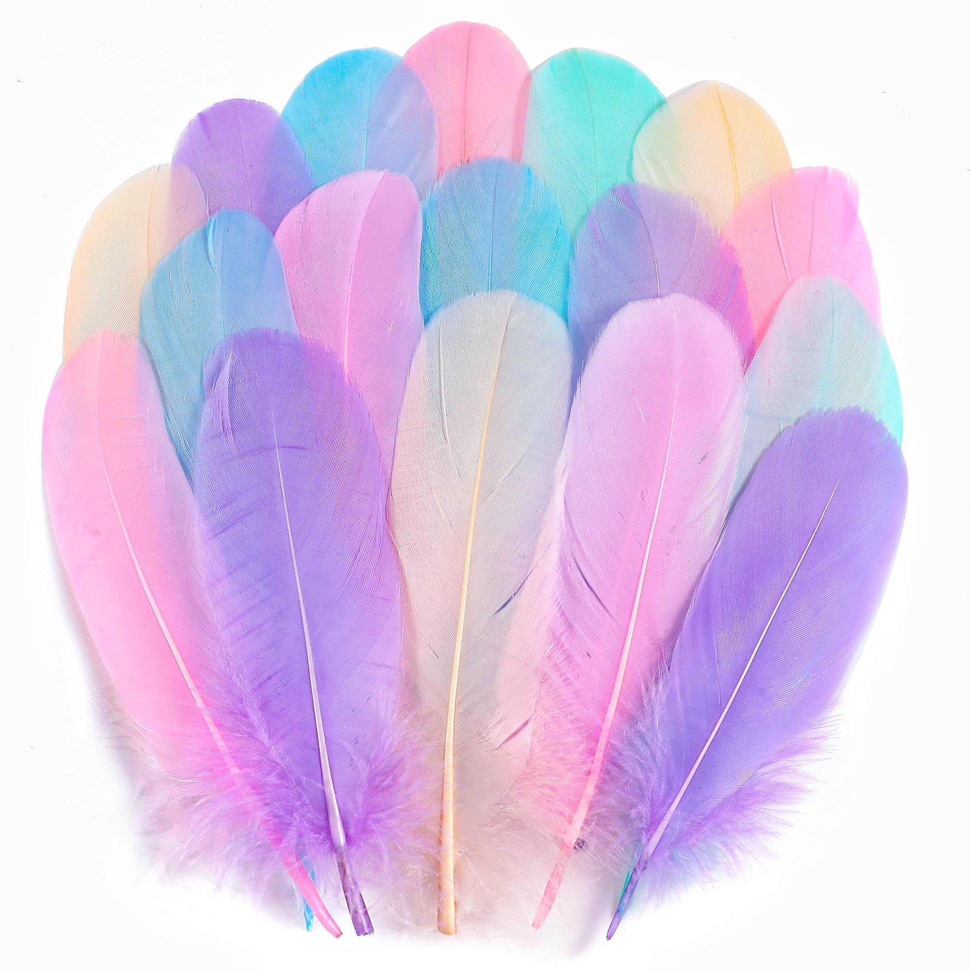 Holmgren Big Macaroon Goose Feathers - 200pcs 5-7inch Natural Goose Feather Bulk for DIY Dream Catcher, Wedding Party Christmas Home Decoration (