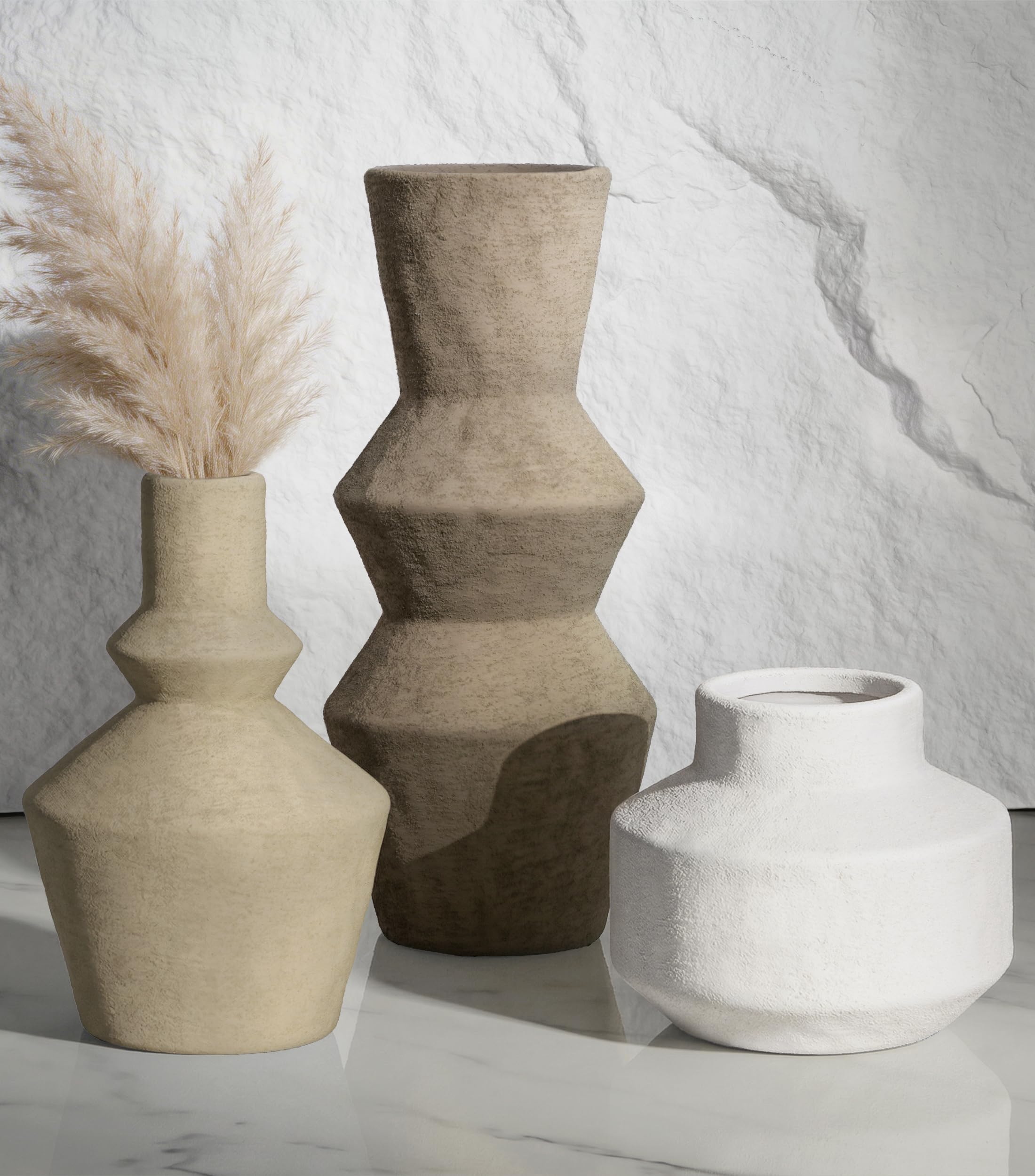 Modern Ceramic Vase Set of 3