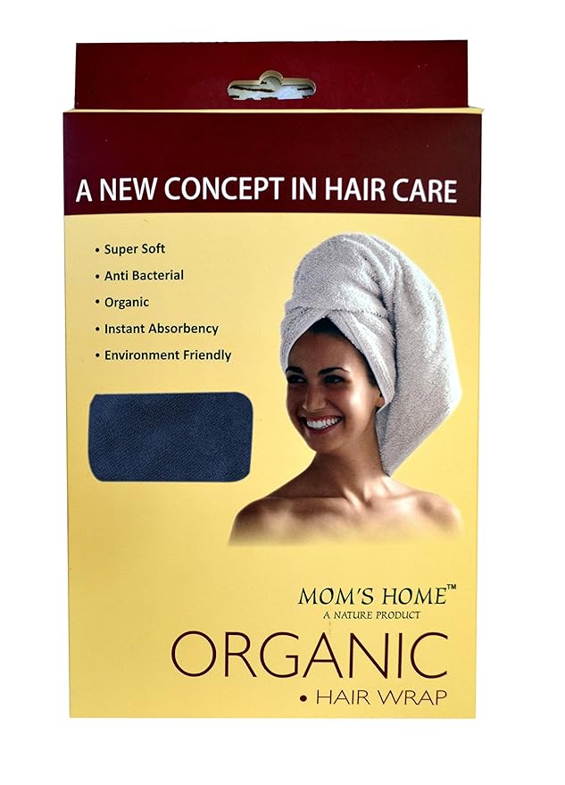 Moms Home - Hair Wrap Organic Cotton Terry - Head Wash Towel - Navy