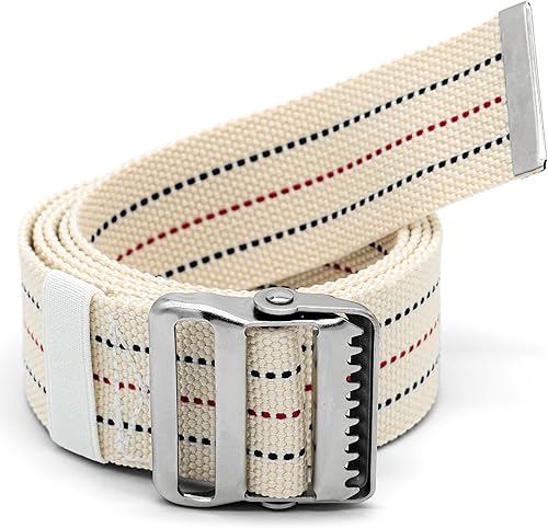 Vista 27 de LiftAid Cinturón de transferencia y marcha de 60 pulgadas con hebilla y bucle de metal, ayuda para caminar, pararse y transferir para personas Negro