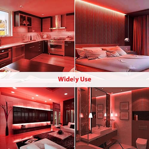 Miniatura 7 de Lamomo Tira de luz LED de neón, cuerda de luces rojas, tira de luz LED de 16.4 pies, tira de luz LED flexible de 0.315 in x 0.630 in, letrero de