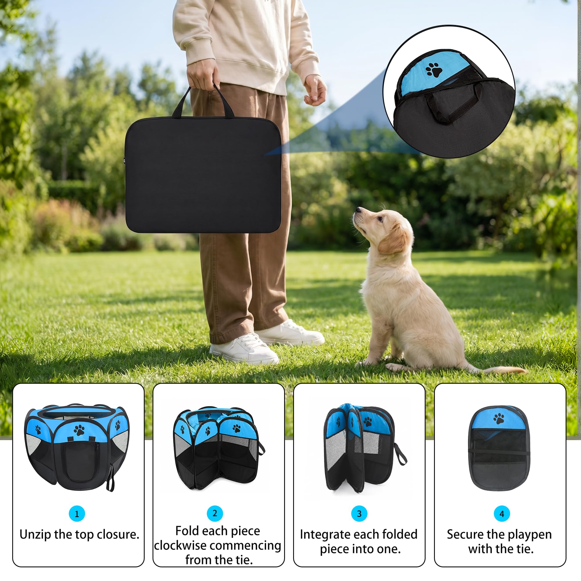 Box per gatti 3 in 1 per gatti chiuso, con cuscinetto e guanto lavabili, box portatile pop-up per cani, tenda pieghevole per animali domestici, per gattini, cuccioli, conigli, piccoli animali