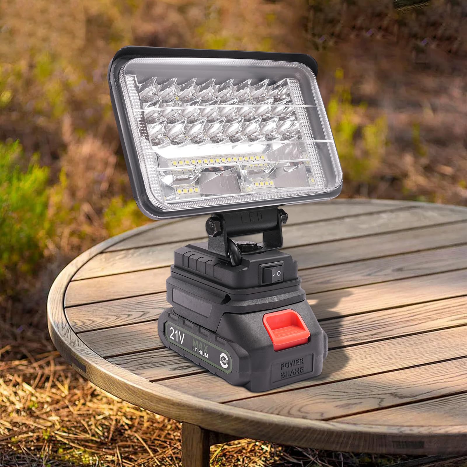 48W LED-Arbeitsleuchte,Multifunktionales Led Strahler Tragbare LED-Leuchte 48 Lampenkugeln Kabellose LED-Leuchte für Outdoor-Wanderungen, Hundespaziergänge, Camping (Schwarz)
