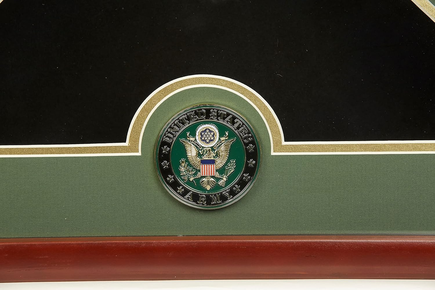 Allied Flag US Flag Display Case with Army Medallion Crafted from Premium Quality Materials - Made in USA