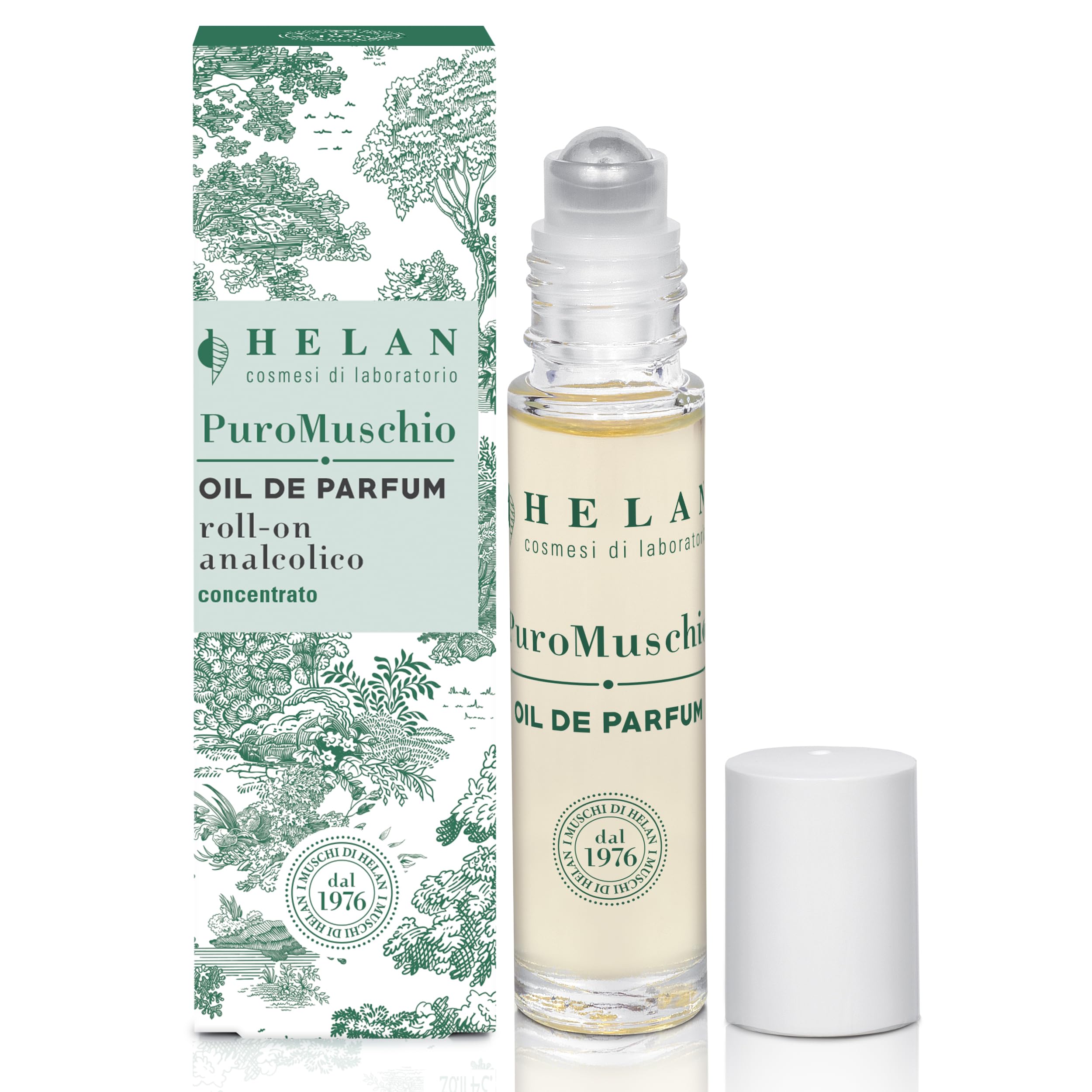 Helan Puro Muschio - Women's Perfume, Alcohol-Free Concentrated Roll-On Oil, Long-Lasting Eau de Parfum Oil with Vitamin C, E
