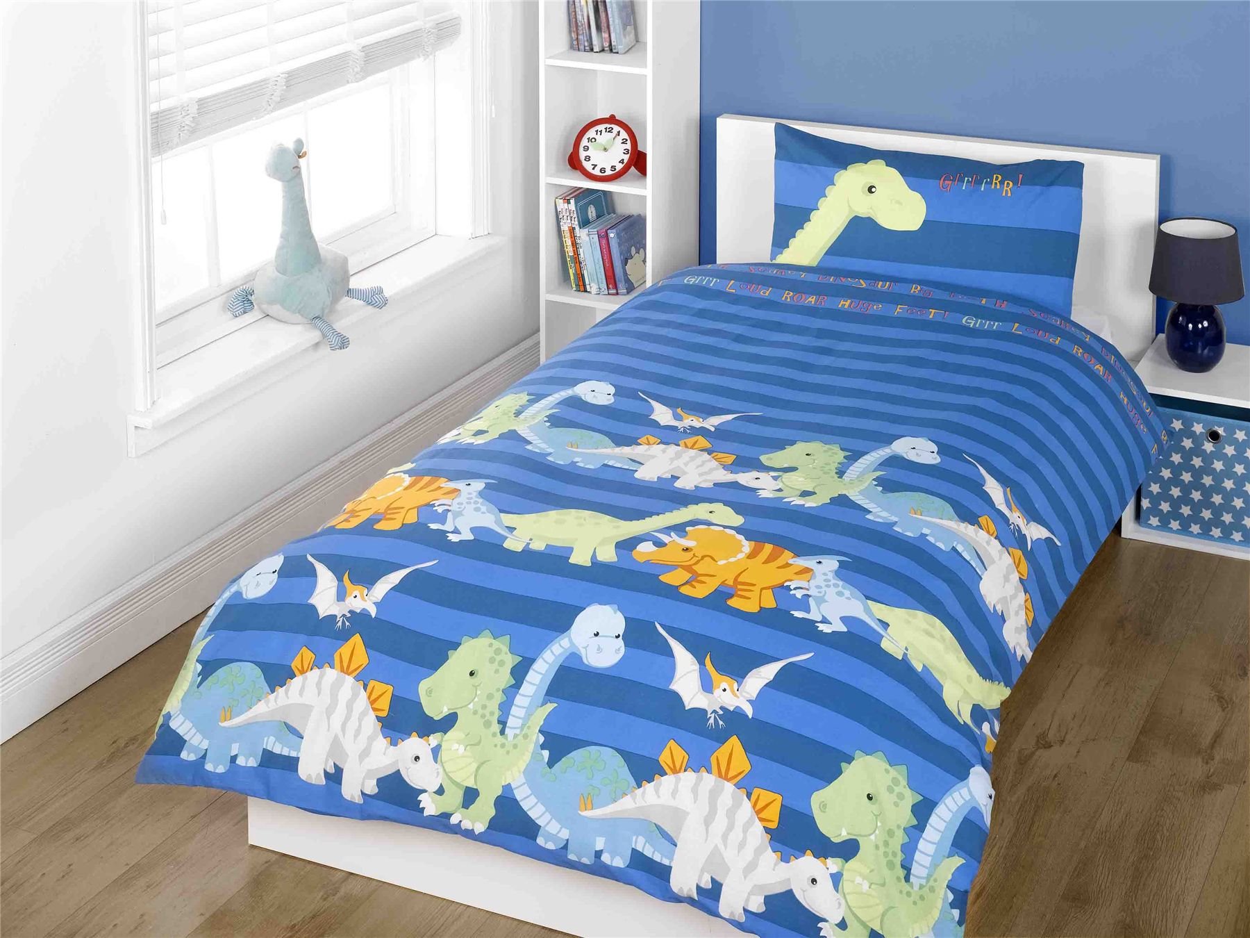Rapport Dinosaurs Blue Junior/Toddler Duvet Cover and Pillowcase Set