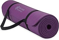 Gaiam Essentials 10mm Thick Yoga Mat - Extra Cushion Non-Slip Exercise Mat for Pilates, Fitness & Floor Workouts with Carry Strap