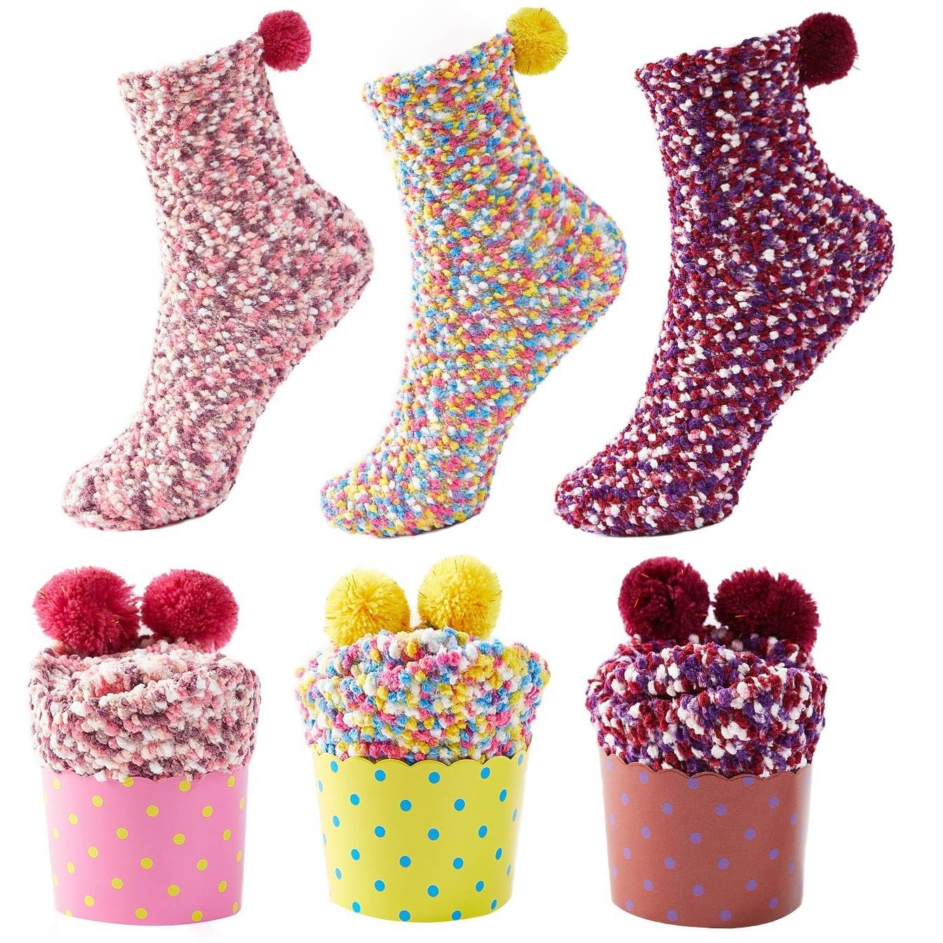JARSEEN 2/3 Confezione Regalo Calzini Natale Calze San Valentino Caldi Donna Super Morbidi Calzettoni DIY
