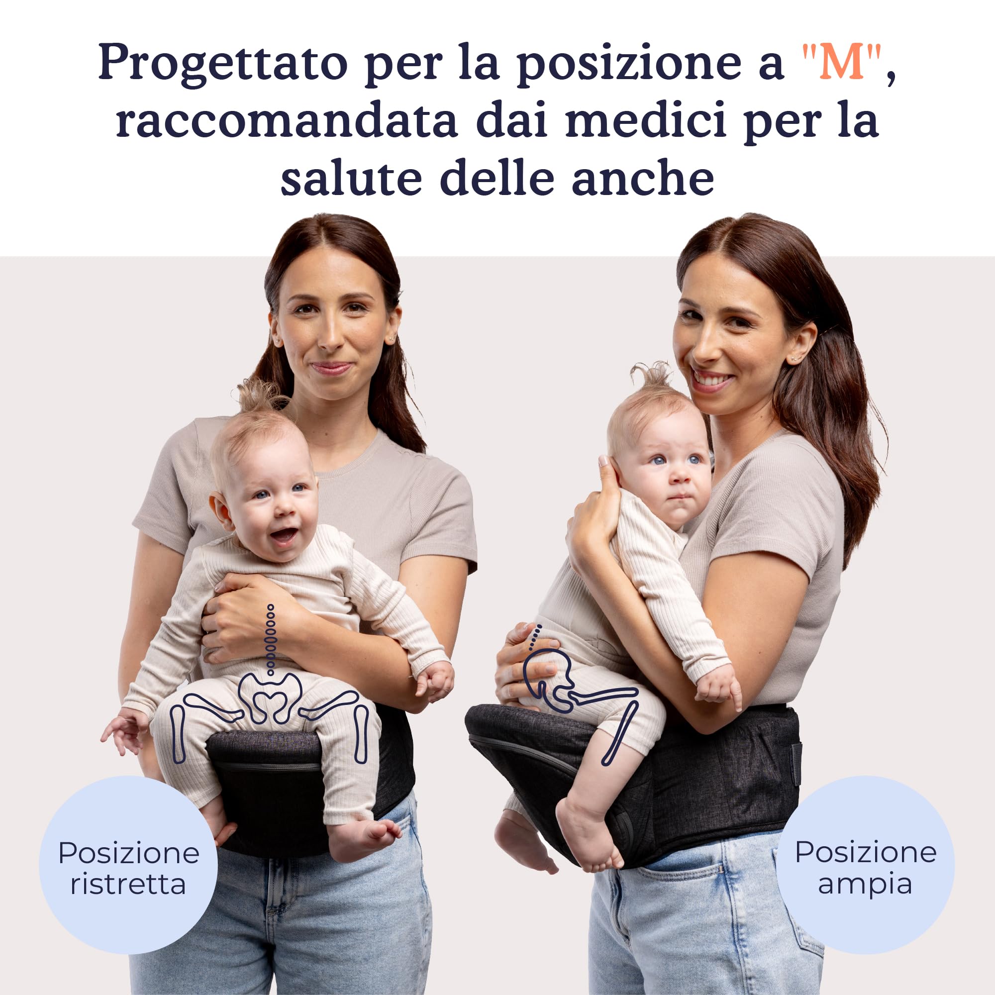Beco Marsupio Seduta ad Anca Pieghevole, 4-in-1, 0-36 Mesi, Nero | Si piega piatto nella borsa cambio, Seduta di Supporto che allevia braccia e schiena, si adatta da 0 a 36 mesi.