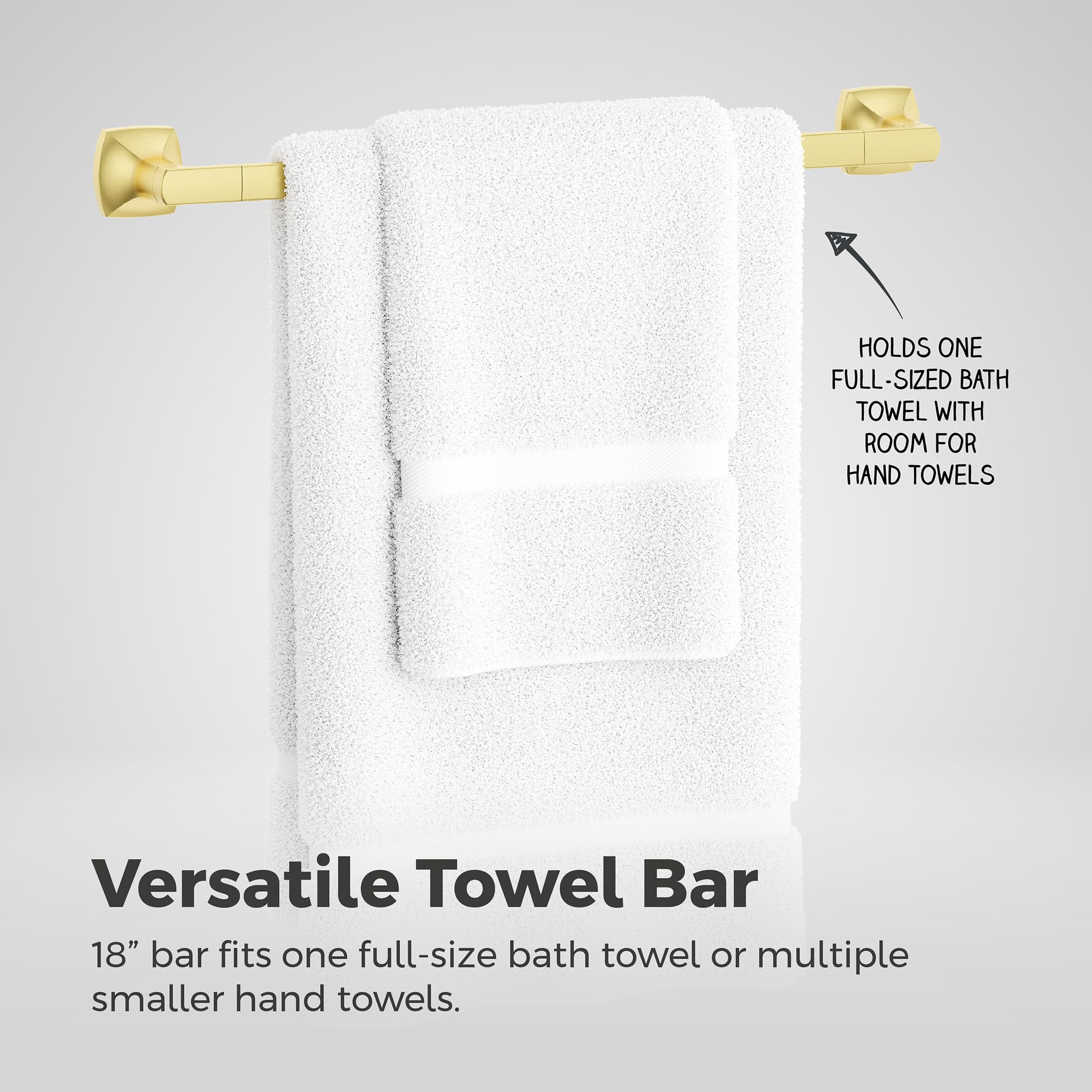 Pfister Vaneri BTBVRI1BG - Barra portasciugamani da bagno, 45,7 cm, montaggio a parete, avvitabile, finitura oro spazzolato